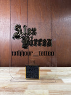 Layered Name and QR Code Plaque w/ Stand
