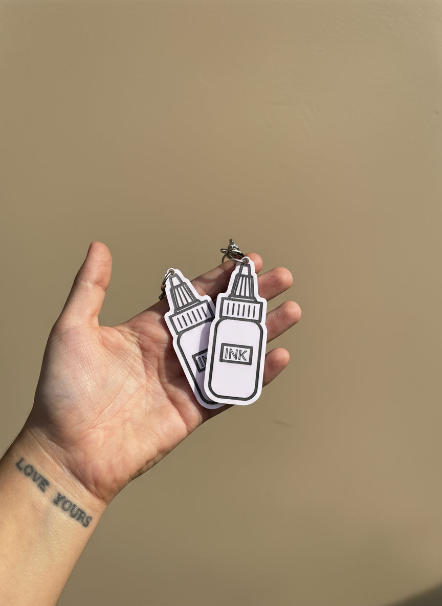 Ink Bottle Keychain w/ QR Code