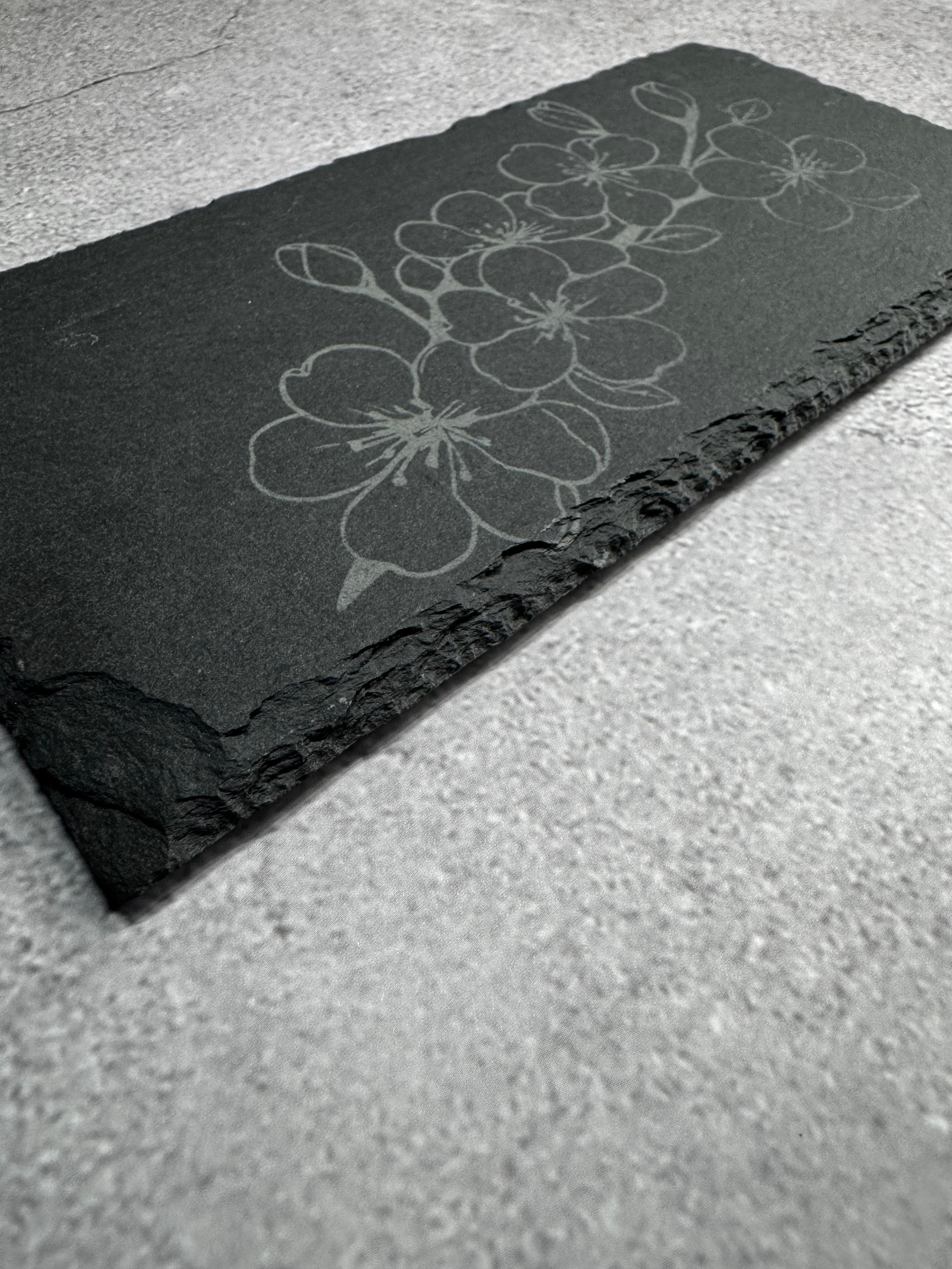 Slate Serving Plate- Cherry Blossom