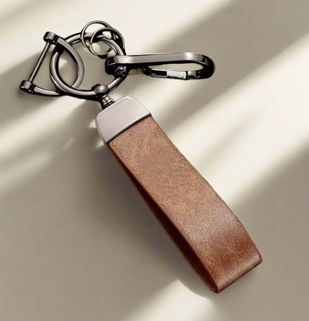 Leather Keychain w/ additional rings
