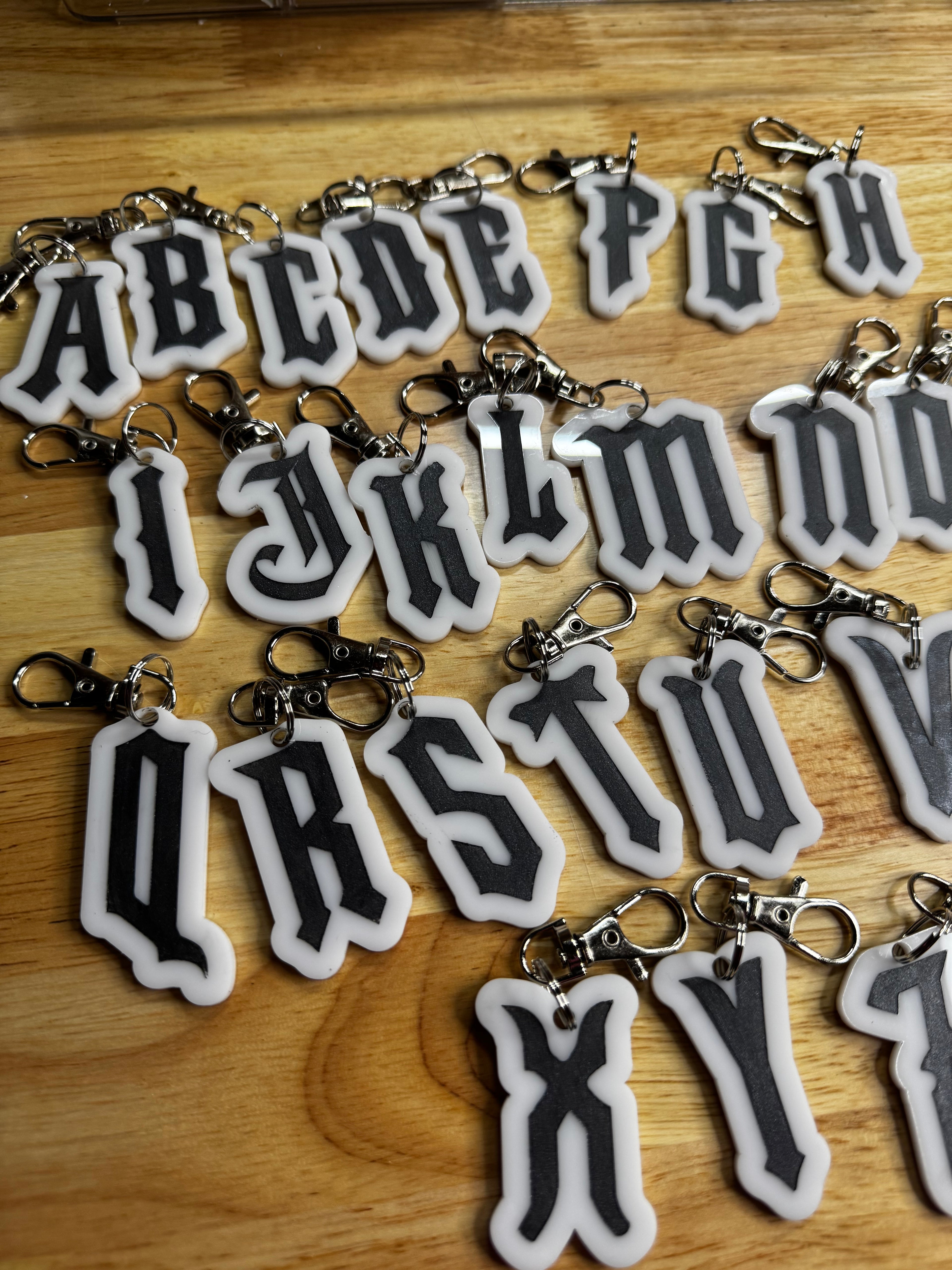 Old English Letter Keychain