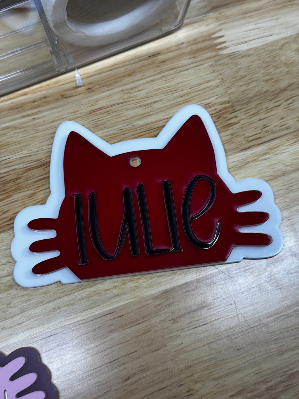 Acrylic Keychain- Cat Theme w/ Name