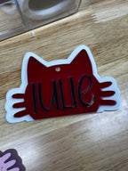 Acrylic Keychain- Cat Theme w/ Name
