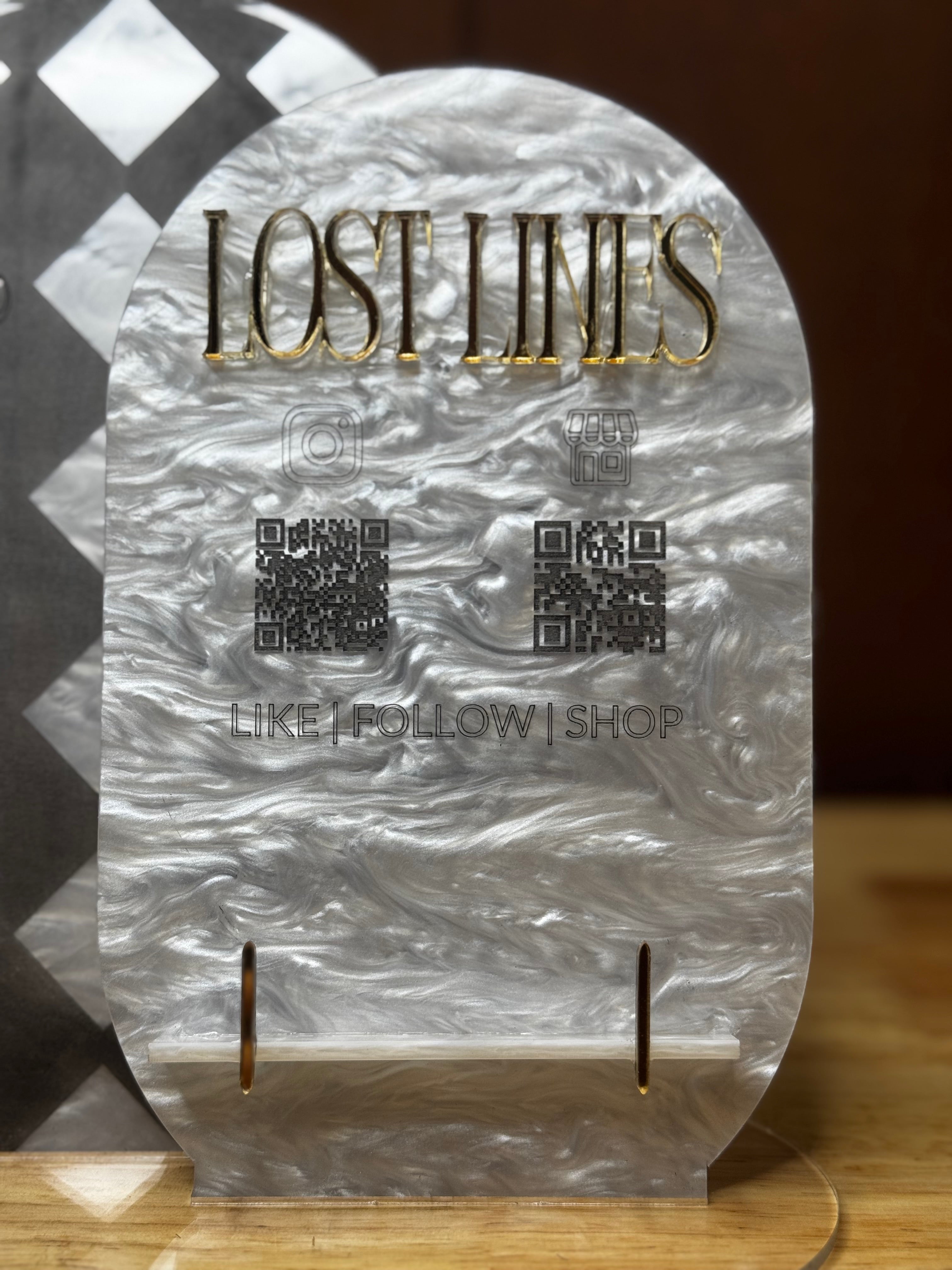 Pearl Checkered QR Business Stand