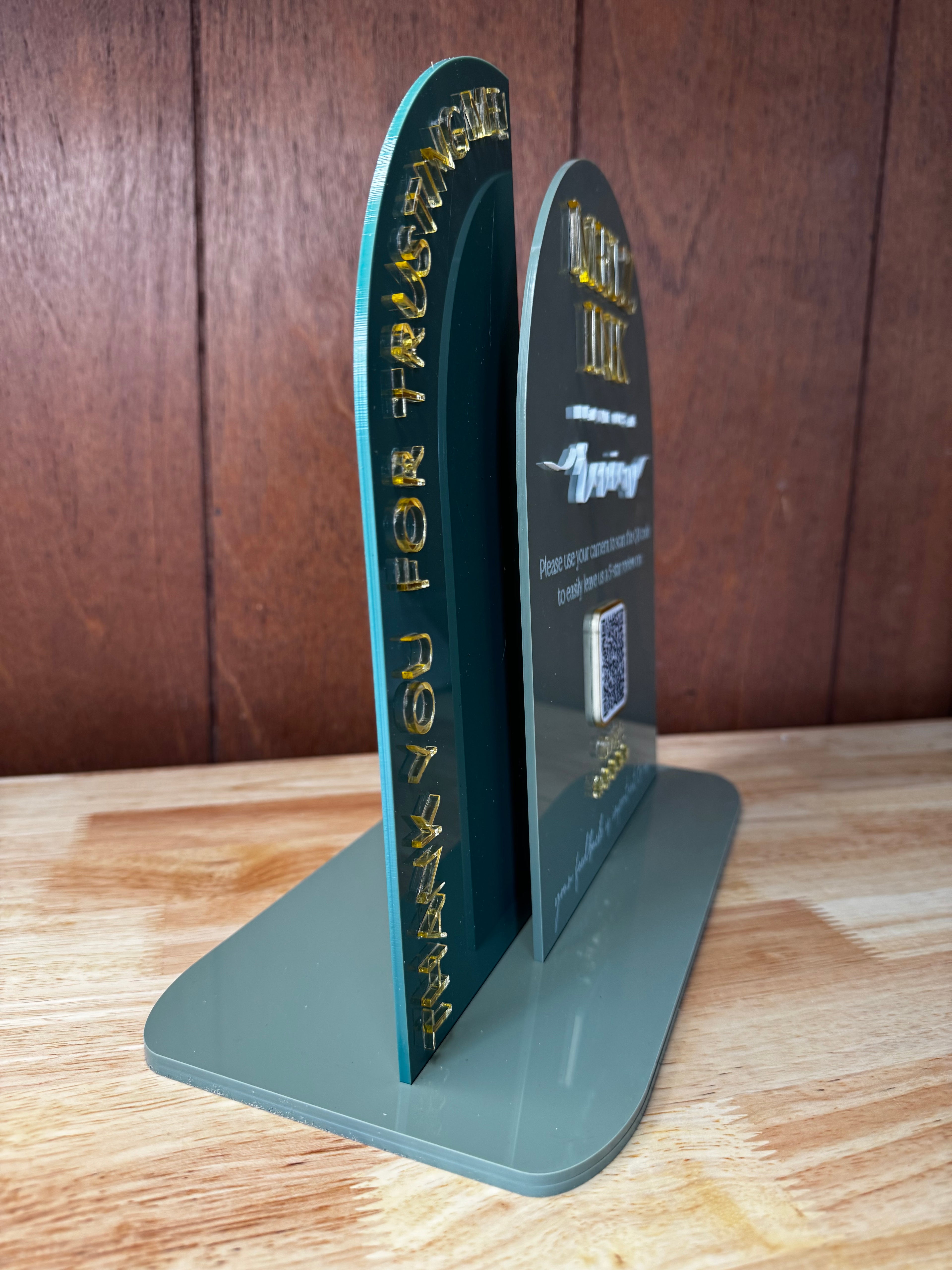 Arch Double Plaque- Review QR Code