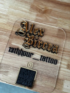 Layered Name and QR Code Plaque w/ Stand