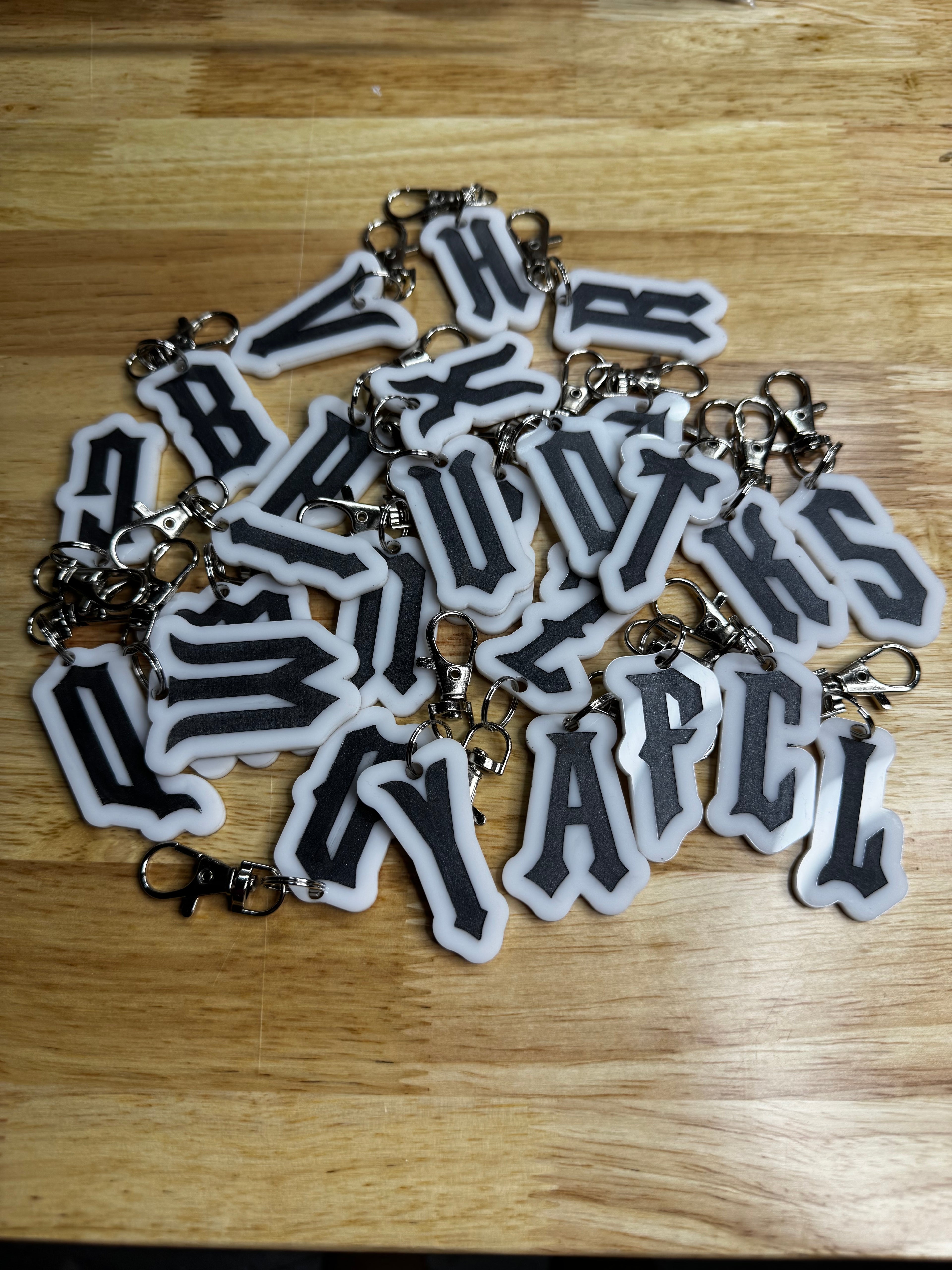 Old English Letter Keychain