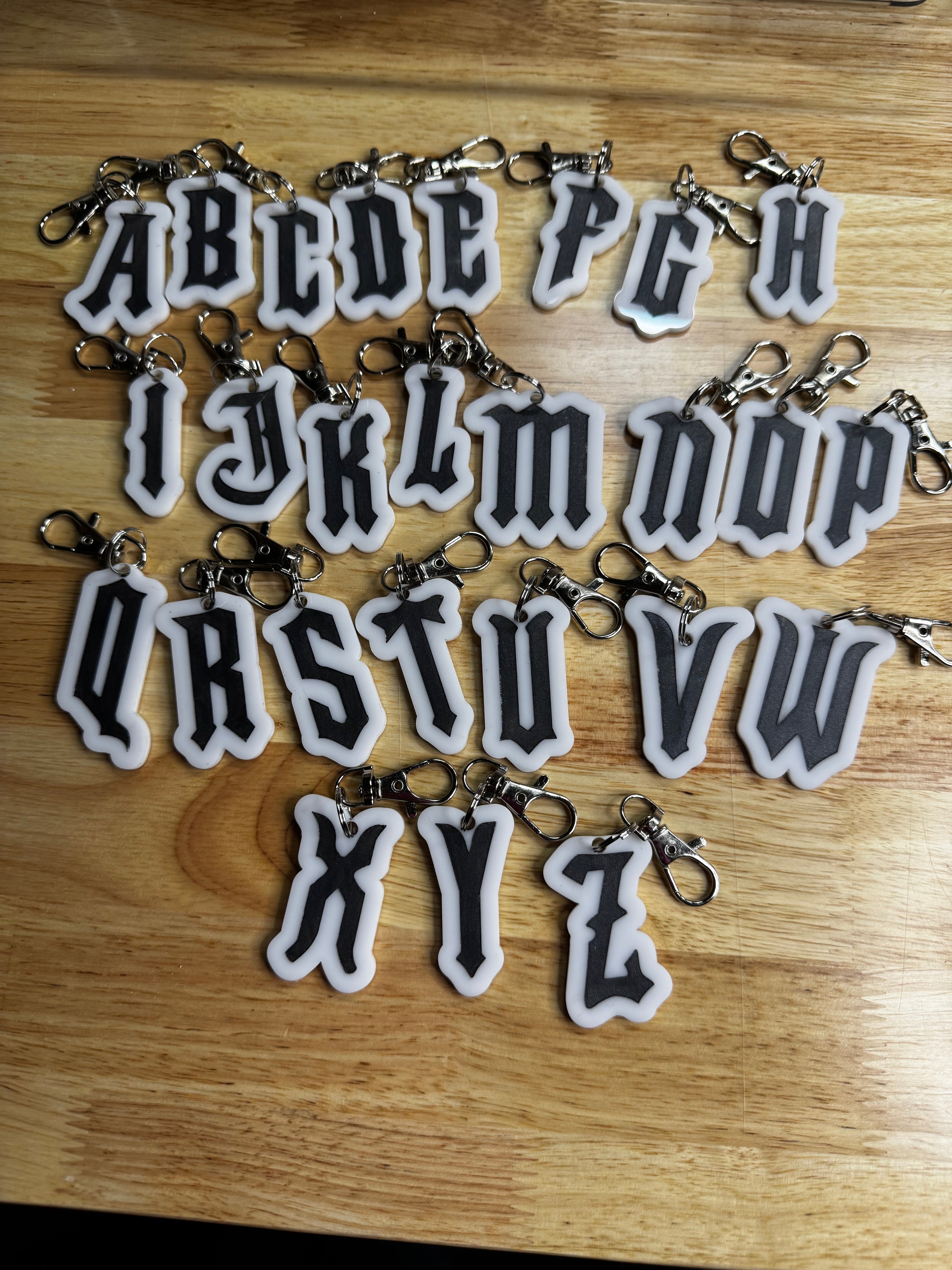 Old English Letter Keychain