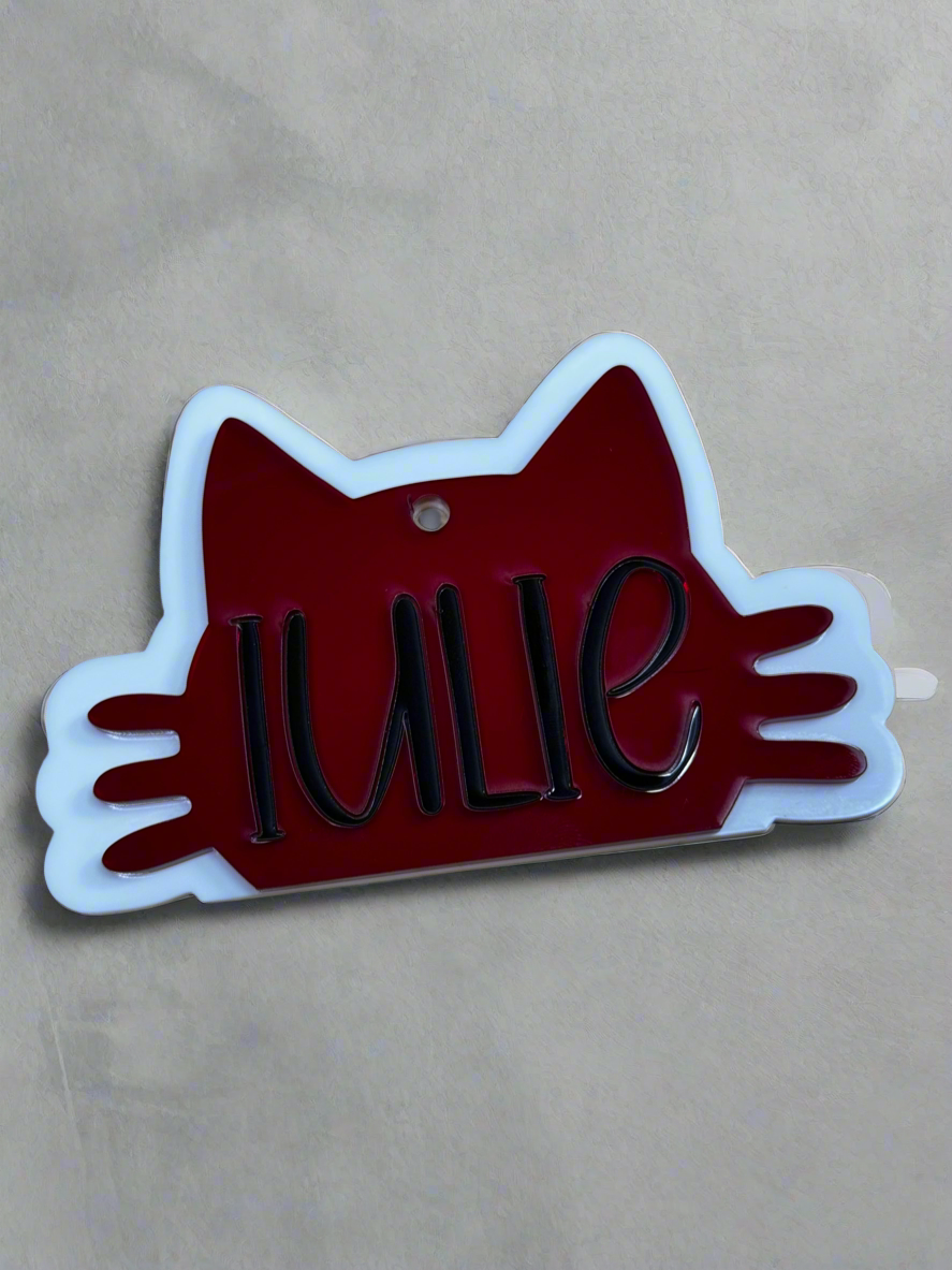 Acrylic Keychain- Cat Theme w/ Name