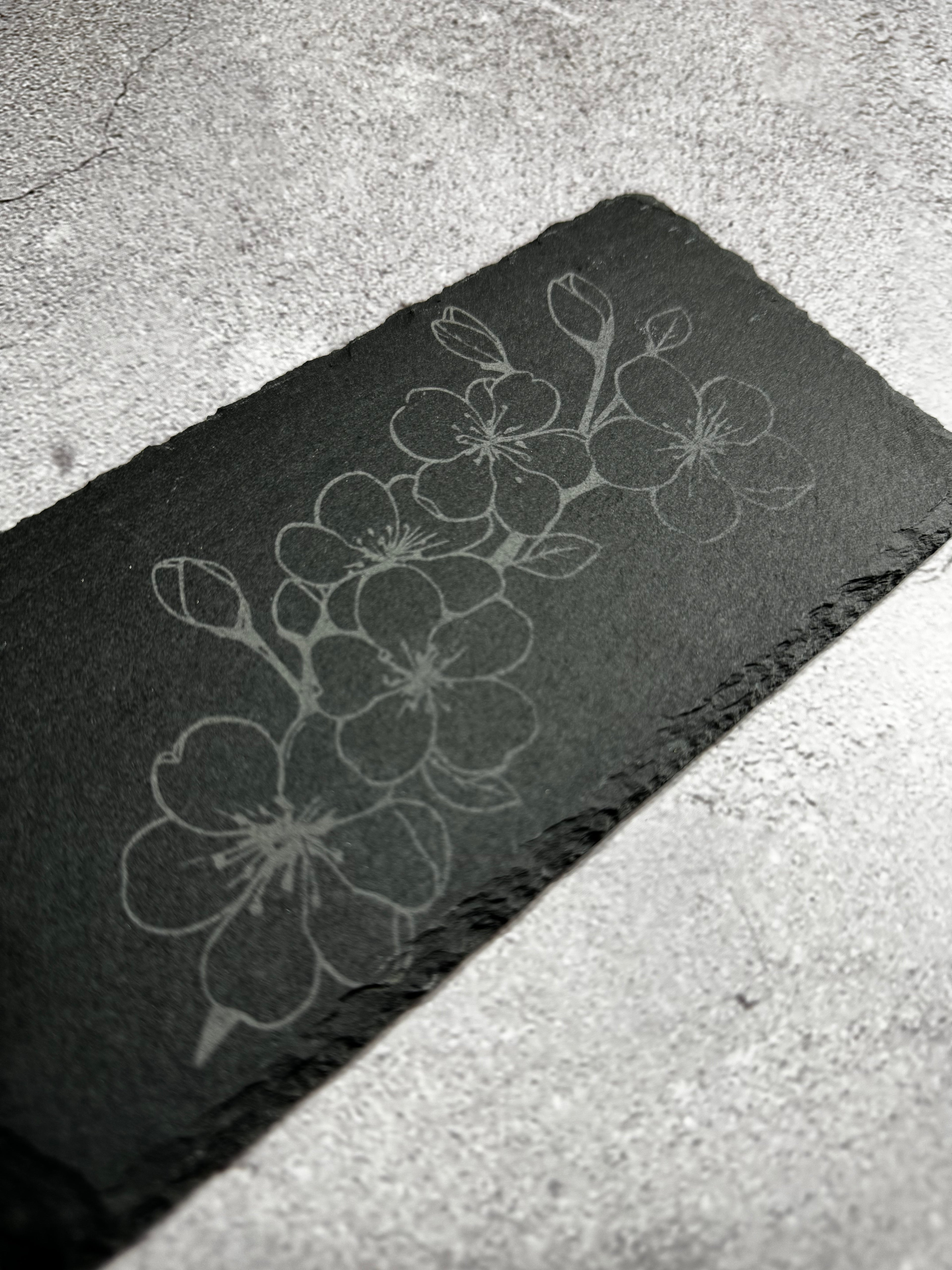 Slate Serving Plate- Cherry Blossom
