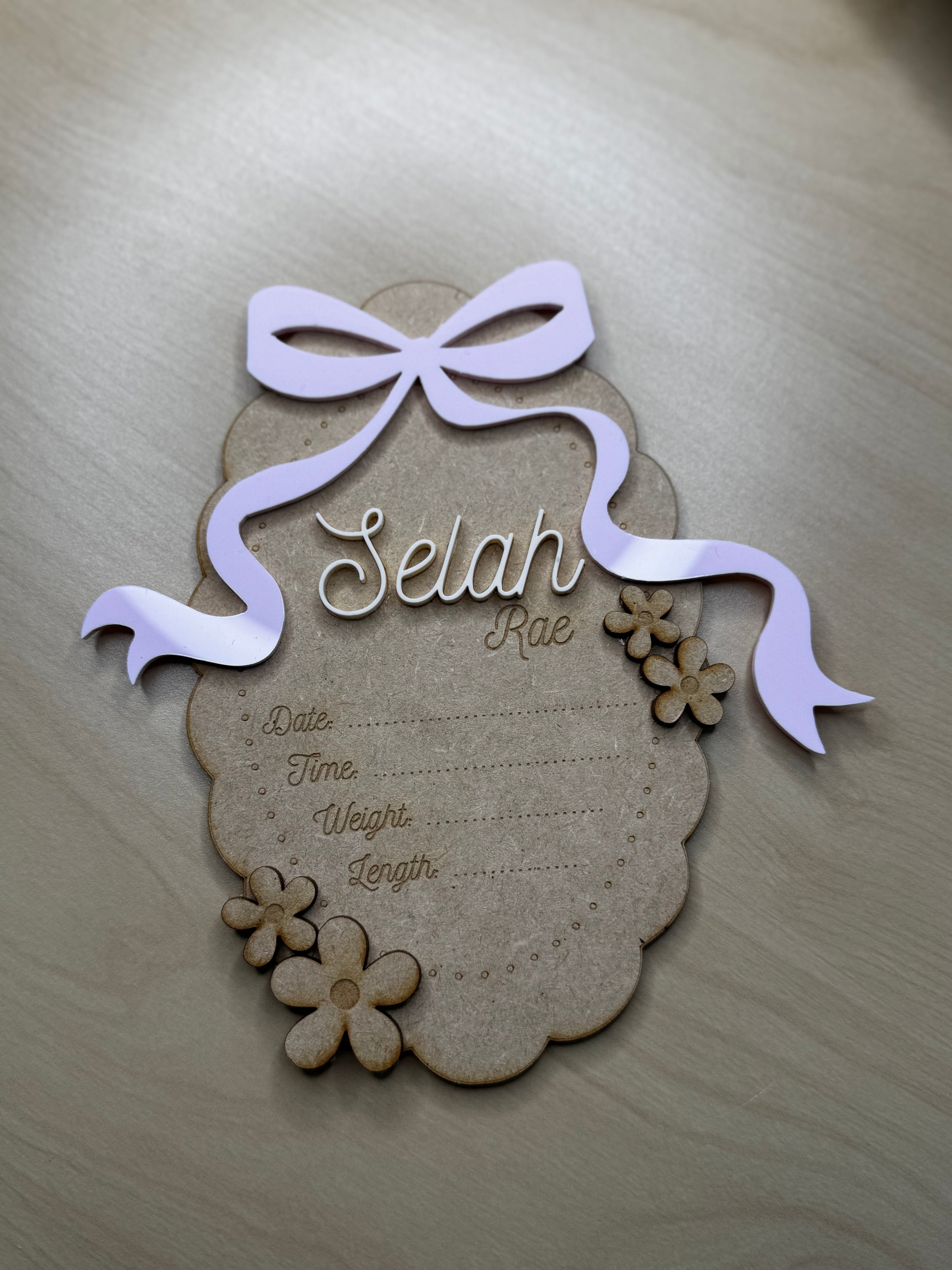 Newborn Birth Announcement Sign